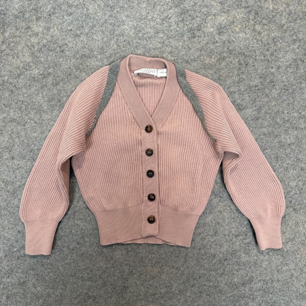Brunello Cucinelli Cardigan Sweater Girls 4 Button Ribbed Designer Italy Youth‎